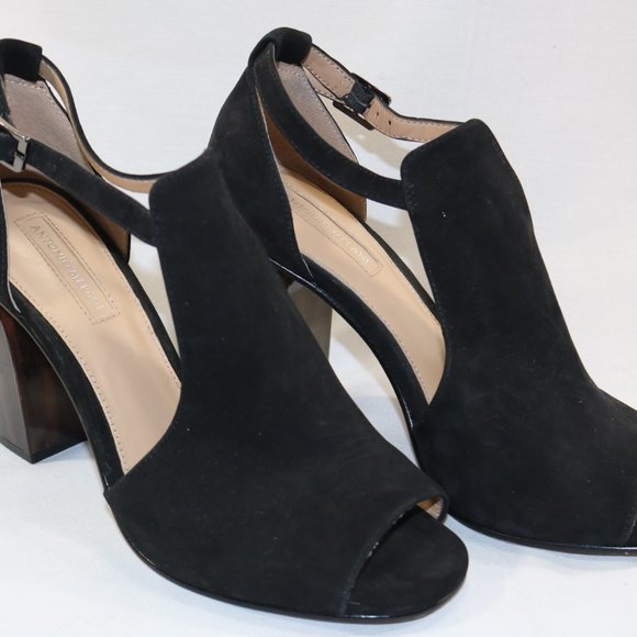 Antonio Melani Black Suede Tortoise Heels Dress Shoes – Size 8.5 - Picture 2 of 5